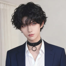Load image into Gallery viewer, Black Short Wig Synthetic High Temperature Wig Men's Wigs for Cosplay Anime Party Daily Wig Realistic Natural Wig Cover Hair

