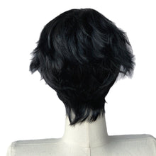 Load image into Gallery viewer, Black Short Wig Synthetic High Temperature Wig Men's Wigs for Cosplay Anime Party Daily Wig Realistic Natural Wig Cover Hair
