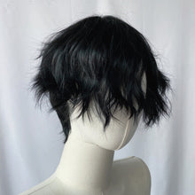 Load image into Gallery viewer, Black Short Wig Synthetic High Temperature Wig Men's Wigs for Cosplay Anime Party Daily Wig Realistic Natural Wig Cover Hair

