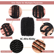 Load image into Gallery viewer, Remy Hair Afro Kinky Curly Hair Strand Braid for African Style Natural Color Synthetic Crochet Hair Extensions Men Women Dirty Braid Hair Clump
