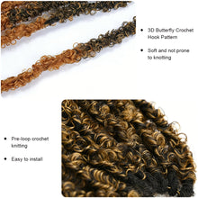 Load image into Gallery viewer, 24Inch Synthetic Butterfly Crochet Hook Wig Hair Distressed Crochet Braids Messy Faux Braiding Women Hair Extensions
