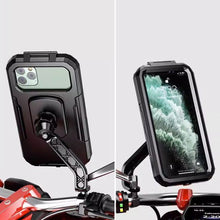 Load image into Gallery viewer, Motorcycle Waterproof All-Enclosed Touch Screen Phone Mount For Electric Bike &amp; Bicycle GPS Navigation Shockproof Vibration Holder with Adjustable Grip
