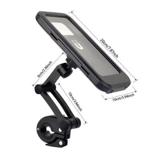 Load image into Gallery viewer, Motorcycle Waterproof All-Enclosed Touch Screen Phone Mount For Electric Bike &amp; Bicycle GPS Navigation Shockproof Vibration Holder with Adjustable Grip
