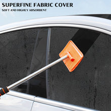 Load image into Gallery viewer, Telescopic Car Windshield Cleaning Brush with Microfiber Sleeve Aluminum Alloy Handle for Wiper &amp; Defogging Extended Reach Tool
