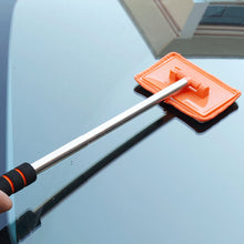 Load image into Gallery viewer, Telescopic Car Windshield Cleaning Brush with Microfiber Sleeve Aluminum Alloy Handle for Wiper &amp; Defogging Extended Reach Tool
