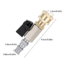 Load image into Gallery viewer, Stainless Steel High Pressure Washer Ball Valve 3/8" Male &amp; Female On/Off Water Flow Control with 1/4" Quick Connector For Water Hose &amp; Air Line

