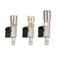 Load image into Gallery viewer, Stainless Steel High Pressure Washer Ball Valve 3/8" Male &amp; Female On/Off Water Flow Control with 1/4" Quick Connector For Water Hose &amp; Air Line
