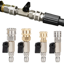 Load image into Gallery viewer, Stainless Steel High Pressure Washer Ball Valve 3/8" Male &amp; Female On/Off Water Flow Control with 1/4" Quick Connector For Water Hose &amp; Air Line
