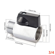 Load image into Gallery viewer, Miniature Brass Ball Valve with Internal/External Threads Chrome Plated Polished for Water Purifiers &amp; Pneumatic Systems Flow Control Valve for Water Venting
