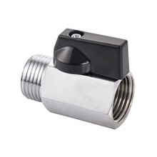 Load image into Gallery viewer, Miniature Brass Ball Valve with Internal/External Threads Chrome Plated Polished for Water Purifiers &amp; Pneumatic Systems Flow Control Valve for Water Venting
