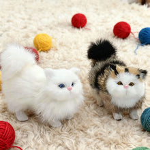 Load image into Gallery viewer, Cute Simulation Cat with Sound Plush Toys Soft Stuffed Kitten Model Fake Cat Realist Animals for Kids Girls Birthday Valentine's Day Gift
