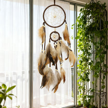 Load image into Gallery viewer, 1Pc Indian Dream Catcher with Brown Feathers Wall Hanging Dream Catcher Bedroom Accessories Wind Chime Dream Catcher
