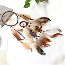 Load image into Gallery viewer, 1Pc Indian Dream Catcher with Brown Feathers Wall Hanging Dream Catcher Bedroom Accessories Wind Chime Dream Catcher
