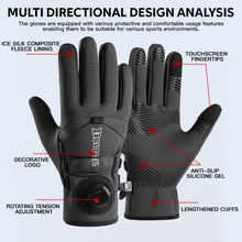 Load image into Gallery viewer, 1Pair Knob-style Windproof Cold-proof Cycling Gloves Anti-slip Touchscreen Fleece-lined Gloves Autumn Winter Outdoor Sports Thermal Equipment
