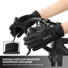 Load image into Gallery viewer, 1Pair Knob-style Windproof Cold-proof Cycling Gloves Anti-slip Touchscreen Fleece-lined Gloves Autumn Winter Outdoor Sports Thermal Equipment
