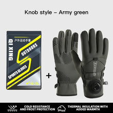 Load image into Gallery viewer, 1Pair Knob-style Windproof Cold-proof Cycling Gloves Anti-slip Touchscreen Fleece-lined Gloves Autumn Winter Outdoor Sports Thermal Equipment
