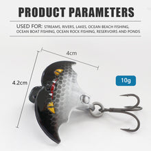 Load image into Gallery viewer, 1PC 4CM/10G Bat Shape Imitation Lure Fish Bait VIB Jigging Metal Spoon Sinking Bait With Treble Hook For Mandarin Fish Bass
