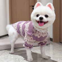 Load image into Gallery viewer, Autumn and Winter Dog Lace Sweater Hoodie Dog Cat Pet Love Warm Clothes Designer Dog Clothes for Small Medium Dogs
