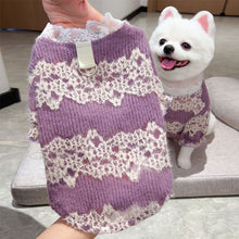 Load image into Gallery viewer, Autumn and Winter Dog Lace Sweater Hoodie Dog Cat Pet Love Warm Clothes Designer Dog Clothes for Small Medium Dogs
