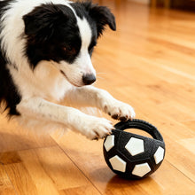 Load image into Gallery viewer, Pet Football Toy Tough Interactive Squeaky Ball Toy for Dogs Durable Chew Toy for Aggressive Chewers Pet Training &amp; Fetch Play
