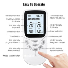 Load image into Gallery viewer, 36 Modes Tens Muscle Stimulator EMS Full Body Massaging Patches Back Waist Knee Digital Tool Muscle Relax Massager
