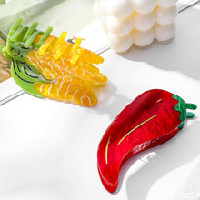 Load image into Gallery viewer, Food Hair Claw Corn and Chili Peppers Vegetables Eco-Friendly Hair Claw Clips Hair Accessories for Women Girls
