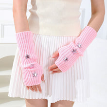 Load image into Gallery viewer, Women Knitted Fingerless Arm Sleeves Gothic Style Striped Winter Long Arm Warmers Girls Y2K Fashion Wrist Gloves
