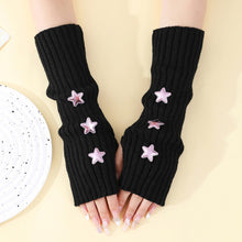 Load image into Gallery viewer, Women Knitted Fingerless Arm Sleeves Gothic Style Striped Winter Long Arm Warmers Girls Y2K Fashion Wrist Gloves
