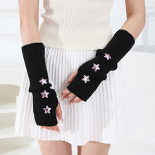 Load image into Gallery viewer, Women Knitted Fingerless Arm Sleeves Gothic Style Striped Winter Long Arm Warmers Girls Y2K Fashion Wrist Gloves
