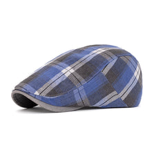Load image into Gallery viewer, Unisex Colorful Plaid Beret British Retro Newsboy Hat Thin Design Duck Tongue Visor Forward Hat Sun Hat for Spring Summer Autumn Artistic Dad Hat Gift
