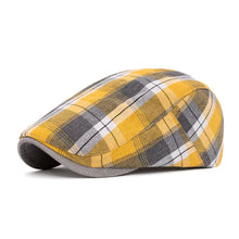 Load image into Gallery viewer, Unisex Colorful Plaid Beret British Retro Newsboy Hat Thin Design Duck Tongue Visor Forward Hat Sun Hat for Spring Summer Autumn Artistic Dad Hat Gift
