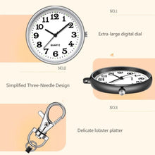 Load image into Gallery viewer, Nurse Student Tiny Quartz Pocket Watch With Keyring Large Dial Digital Pocket Watch Pendant Kid Gift

