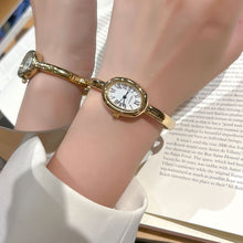 Load image into Gallery viewer, Bathtub Bracelet Watch Roman Numerals Oval Quartz Watch Retro Women's Watches Gold Watch Small Dial Light Luxury Watch

