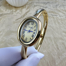 Load image into Gallery viewer, Bathtub Bracelet Watch Roman Numerals Oval Quartz Watch Retro Women's Watches Gold Watch Small Dial Light Luxury Watch
