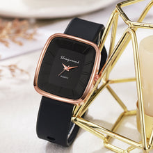 Load image into Gallery viewer, Fashion Square Women’s Quartz Watch Elegant Silicone Band Wristwatch Reloj Mujer Gift
