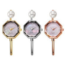 Load image into Gallery viewer, Fashionable Pearl Women's Bracelet Quartz Watch Diamond Cut Surface Exquisite Bracelet Light Luxury High-End Watch Accessories
