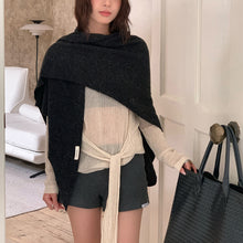 Load image into Gallery viewer, Winter Wool Scarf Shawl Neckerchief Thickened Triangular Scarf Casual Wear Elegant Oversized Women Big Shawl
