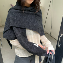 Load image into Gallery viewer, Winter Wool Scarf Shawl Neckerchief Thickened Triangular Scarf Casual Wear Elegant Oversized Women Big Shawl
