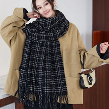 Load image into Gallery viewer, Winter Striped Checkered Retro Scarf Women's Scarf Warm Thick Neckerchief Shawl High-End Tassels Scarf Cold Weather Accessories
