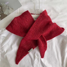 Load image into Gallery viewer, Autumn Winter Triangular Scarf Knitted Scarf Shawl Warm Neckerchief Neck Warmer Apparel Accessories
