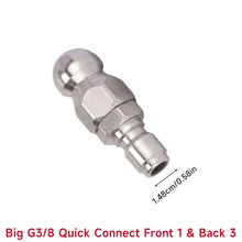 Load image into Gallery viewer, Professional Pressure Washer Drain Cleaning Nozzle High Pressure Water Jet Pipe Unclogging Tool Steel Sewer &amp; Pipe Maintenance Accessory Anti-Clogging
