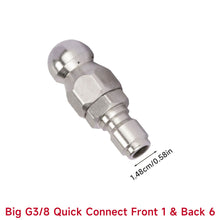 Load image into Gallery viewer, Professional Pressure Washer Drain Cleaning Nozzle High Pressure Water Jet Pipe Unclogging Tool Steel Sewer &amp; Pipe Maintenance Accessory Anti-Clogging
