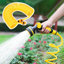 Load image into Gallery viewer, 5m/16.4ft Retractable Garden &amp; Car Wash Water Hose High Pressure Anti-Burst Wear Freeze Resistant Flexible Retractable Spring Hose for Home Wash Car Use
