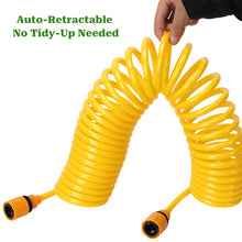 Load image into Gallery viewer, 5m/16.4ft Retractable Garden &amp; Car Wash Water Hose High Pressure Anti-Burst Wear Freeze Resistant Flexible Retractable Spring Hose for Home Wash Car Use
