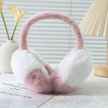 Load image into Gallery viewer, Winter Color-Blocking Fluffy Ear Cups Cute Plush Earmuffs Outdoor Ear Covers Foldable Earflap Women Gift
