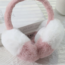 Load image into Gallery viewer, Winter Color-Blocking Fluffy Ear Cups Cute Plush Earmuffs Outdoor Ear Covers Foldable Earflap Women Gift
