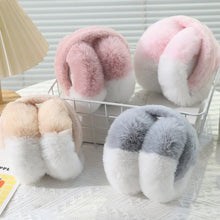 Load image into Gallery viewer, Winter Color-Blocking Fluffy Ear Cups Cute Plush Earmuffs Outdoor Ear Covers Foldable Earflap Women Gift
