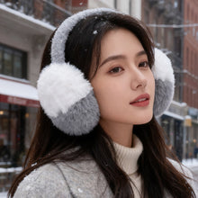 Load image into Gallery viewer, Winter Color-Blocking Fluffy Ear Cups Cute Plush Earmuffs Outdoor Ear Covers Foldable Earflap Women Gift
