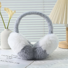 Load image into Gallery viewer, Winter Color-Blocking Fluffy Ear Cups Cute Plush Earmuffs Outdoor Ear Covers Foldable Earflap Women Gift
