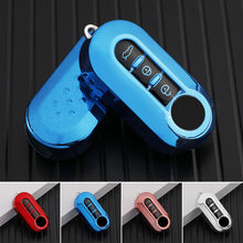 Load image into Gallery viewer, Car Flip Key Case Cover TPU Auto Shell Fob 3 Buttons for Fiat Ducato 500 500L Panda Grande Punto Lancia Musa Accessories

